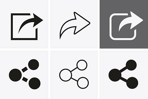 illustrazioni stock, clip art, cartoni animati e icone di tendenza di condividi icone. - condividere