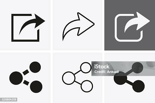 Share Icons Stock Illustration - Download Image Now - Sharing, Icon Symbol, Symbol