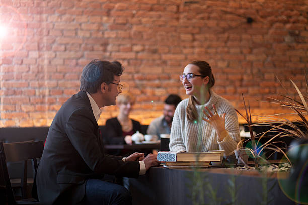 Meeting in coffee bar