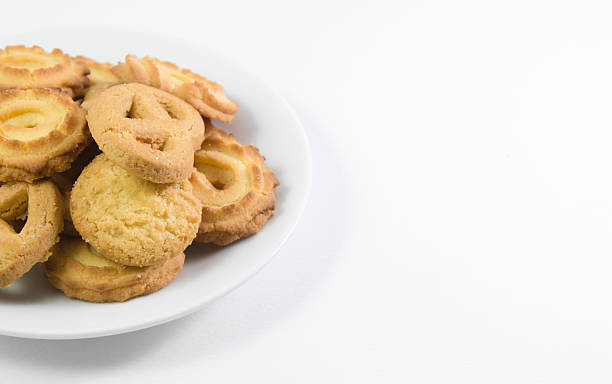 istock Danish cookies on dish isolated 520806359