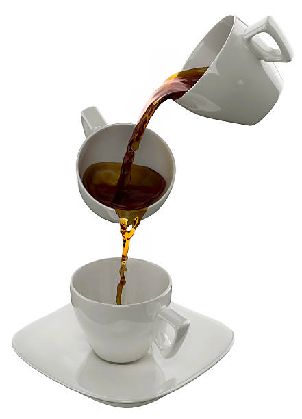 istock Cup of coffee with splashes, isolated on white 520807159