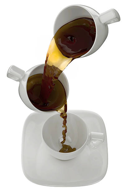istock Cup of coffee with splashes, isolated on white 520807465