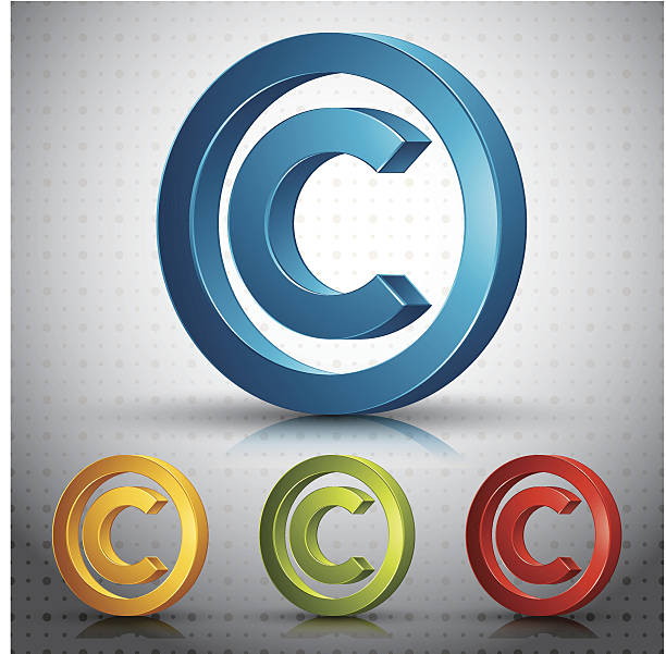 Copyright symbol 3d vector sign. Copyright symbol 3d vector sign. copyright symbol 3d stock illustrations