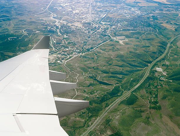 istock Aerial view from aircraft window. 520808593