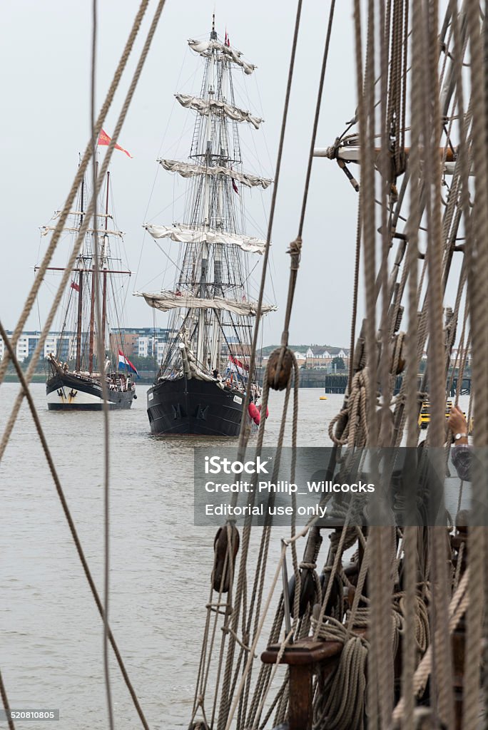 Tall Ship Mercedes London, UK - September 5, 2014 : Tall Ship Mercedes sailing down the River Thames in London during the Greenwich Tall Ships Regatta 2014. 2014 Stock Photo