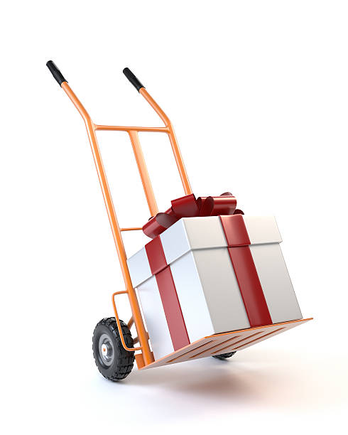 istock box with a bow isolated on white background.3d illustration 520832454