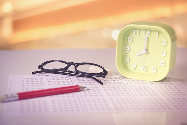 istock Glass with clock in exam concept 520832760