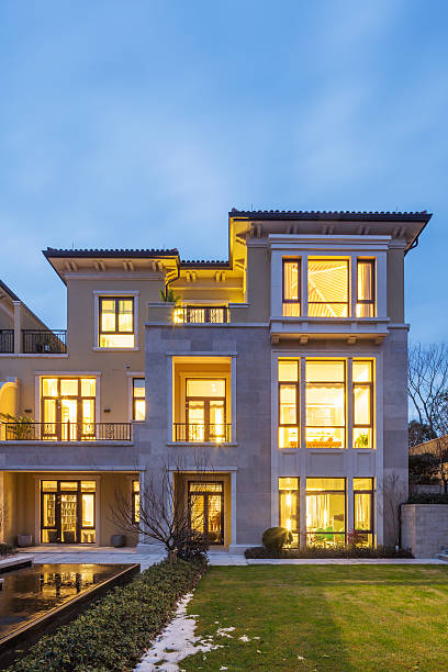 istock houses in modern villa at night 520833426