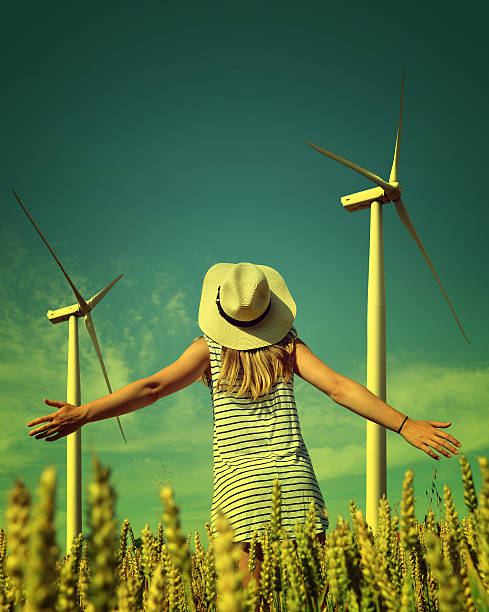 istock Happy woman with hat in wheat field. 520835884