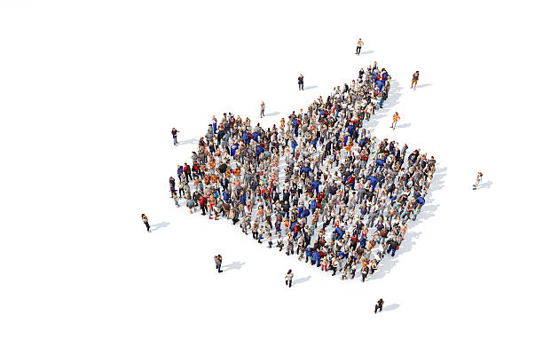 istock Group of people forming a thumbs up icon 520835946
