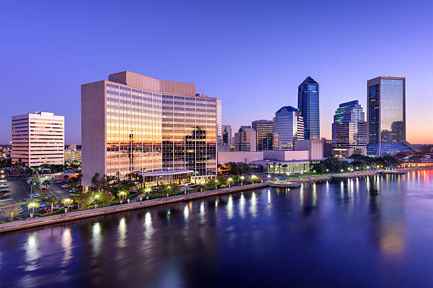 Jacksonville, Florida, USA downtown skyline on St. Johns River.