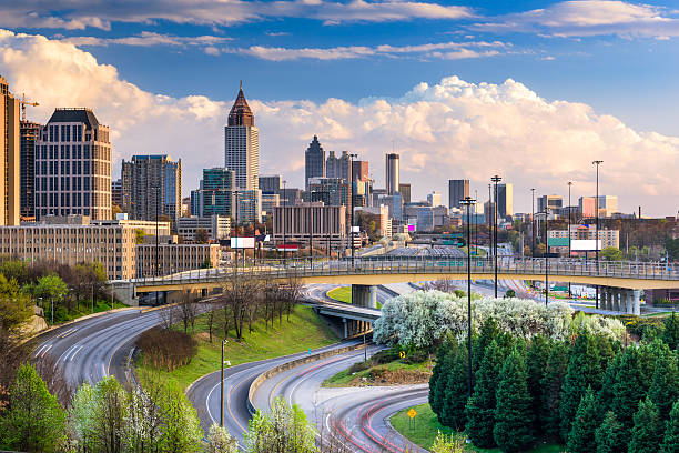 Atlanta Georgia Skyline Atlanta, Georgia, USA downtown skyline. atlanta georgia stock pictures, royalty-free photos & images