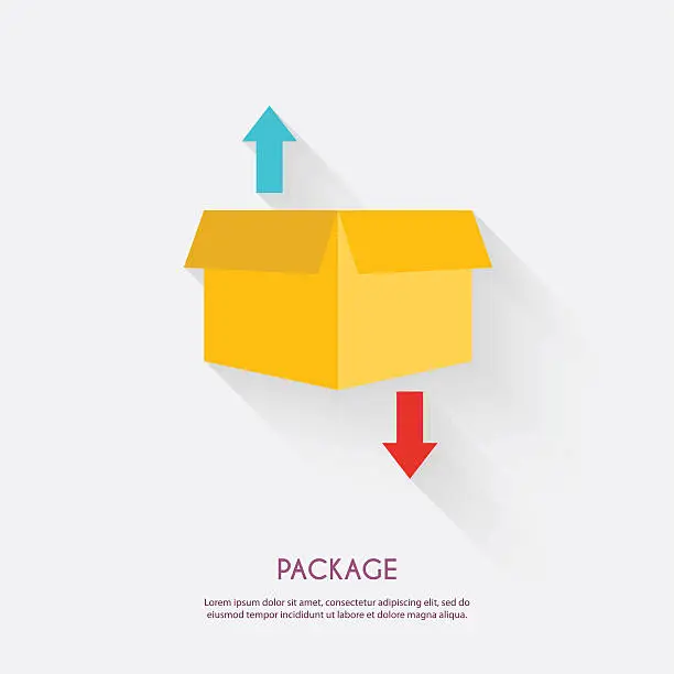 Vector illustration of Package. Warehouse icons logistic blank and transportation, stor
