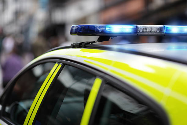 polizia sirena di incidente o di scena del crimine - cultura britannica foto e immagini stock