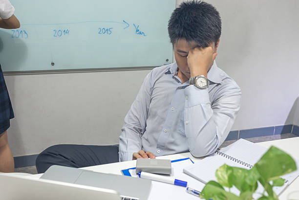 istock The man feel tired because the meeting last for hours 520839486