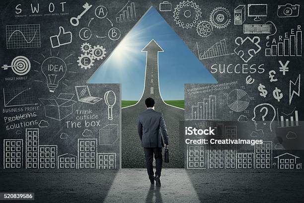 Worker Entrance Shaped Upward Arrow Stock Photo - Download Image Now - Adult, Adults Only, Arrow Symbol