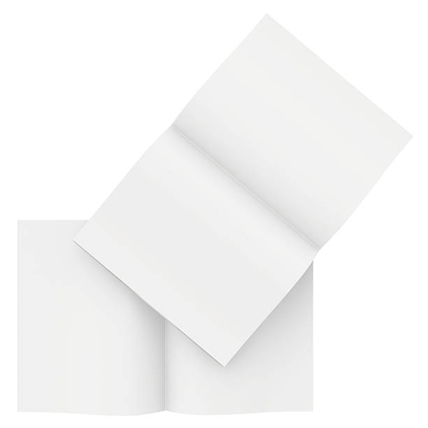 istock Couple blank opened brochure isolated on white background. 520840785