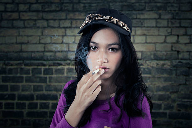 Naughty girl enjoy smoking