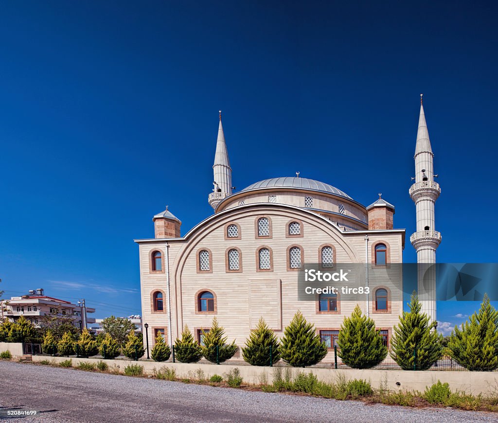 Turkish mosque with twin spires Blue Stock Photo