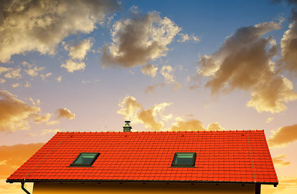 istock Roof house with tiled roof 520841798