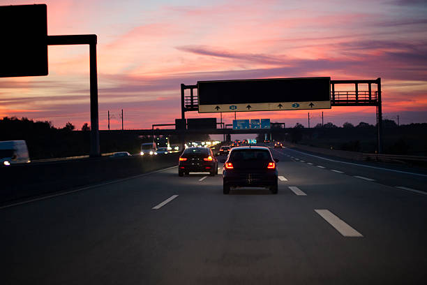 istock German highway, autobahn at dusk 520842457