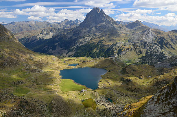 istock Peak du Midi d'Ossau and the lake Gentau 520842525