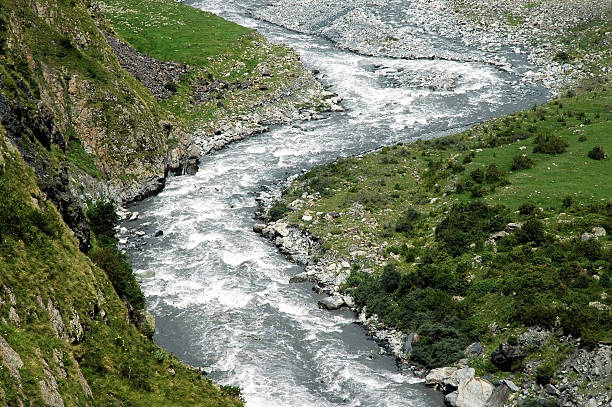 Georgian Military Highway, Caucasus mountains, border between Ge