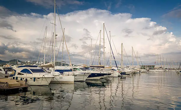 Yacht marina San-Antonio pier. Eivissa, Balearic islands, Spain