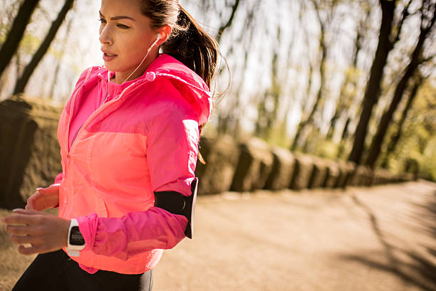 istock Sportswoman during jogging in the morning 520844942