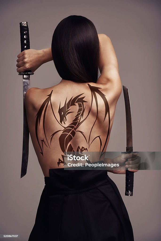 The Girl With The Dragon Tattoo Stock Photo - Download Image Now - Tattoo,  Women, Dragon - iStock