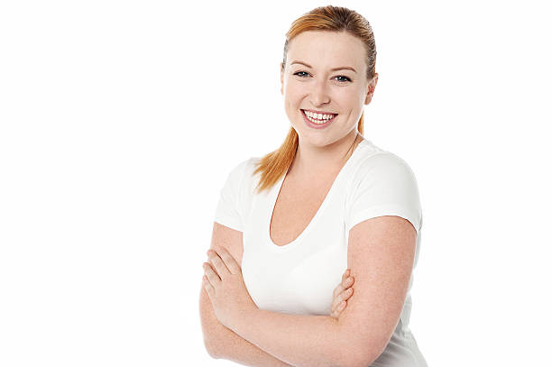istock Cheerful pretty lady, arms crossed. 520875422