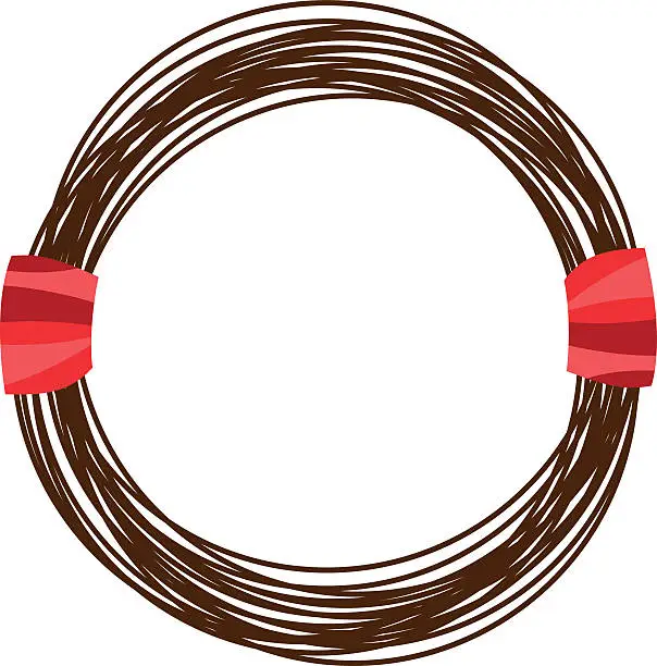 Vector illustration of Steel wire rope cable in cartoon style.