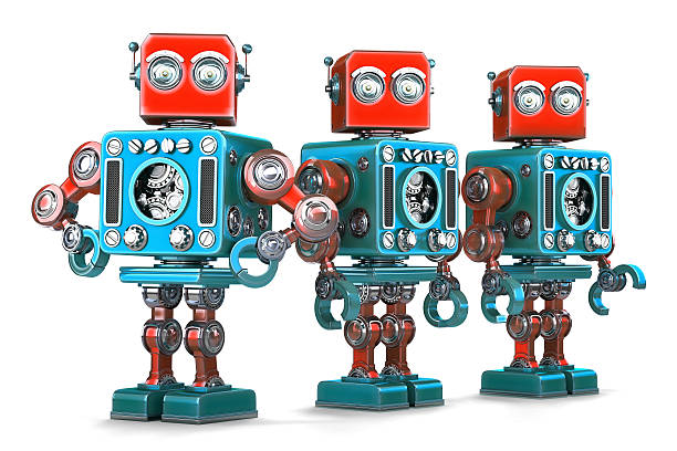 istock Group of Retro Robots. Isolated. Contains clipping path 520881132