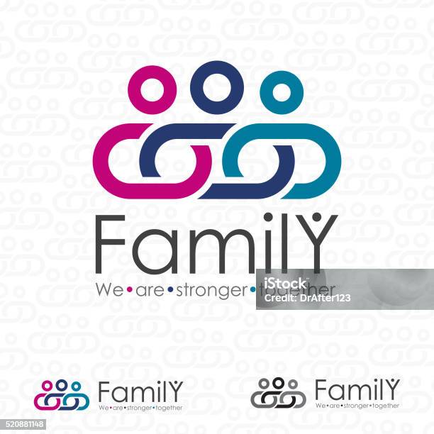 Starke Familylogo Stock Vektor Art und mehr Bilder von Icon - Icon, Zusammenhalt, Familie