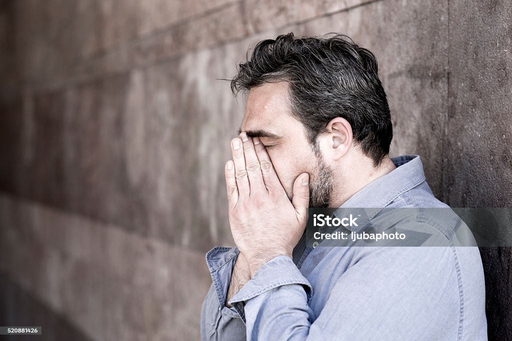 Man In Deep Thought Adult Stock Photo