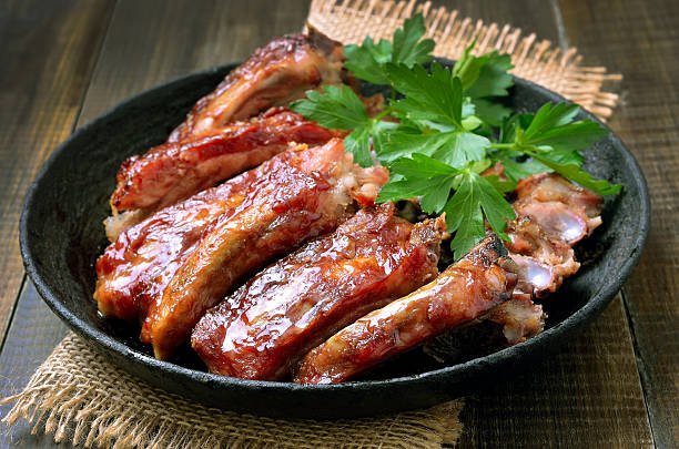 istock Roasted pork ribs in frying pan 520881624