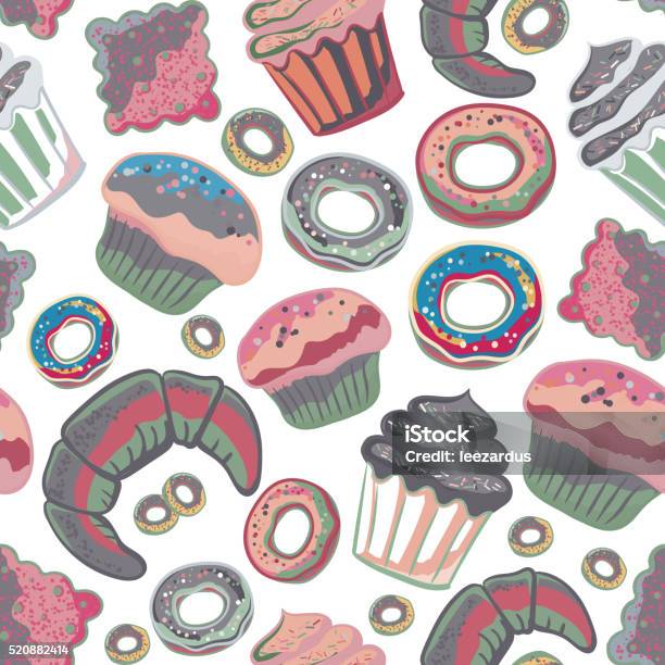 Vector Food Bakery Seamless Pattern With Baked Goods Flour Products Stock Illustration - Download Image Now