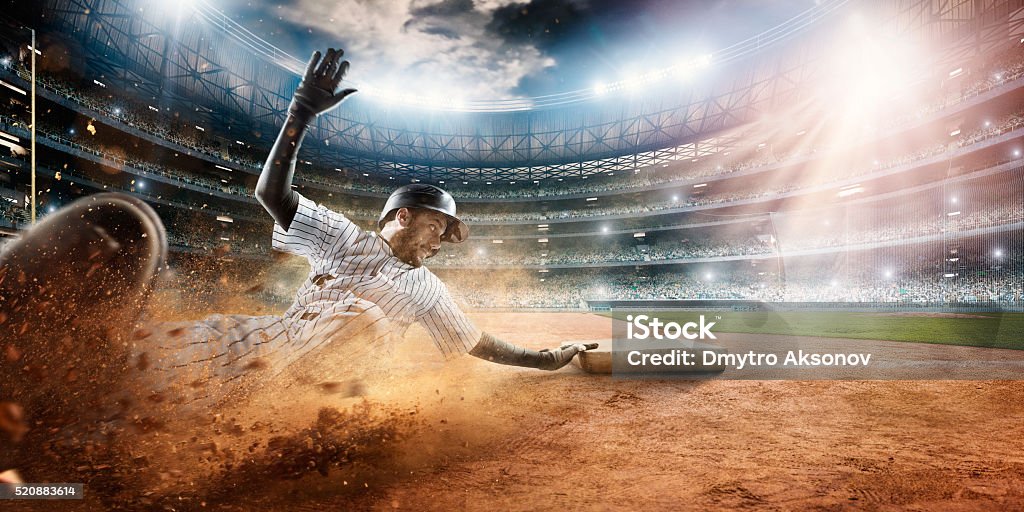 Rutschen auf dritte Base - Lizenzfrei Baseball Stock-Foto
