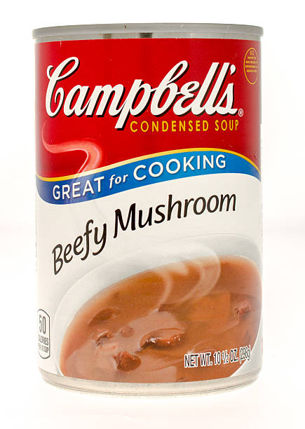 musculoso campbell soup/sopa de cogumelos - campbells - fotografias e filmes do acervo