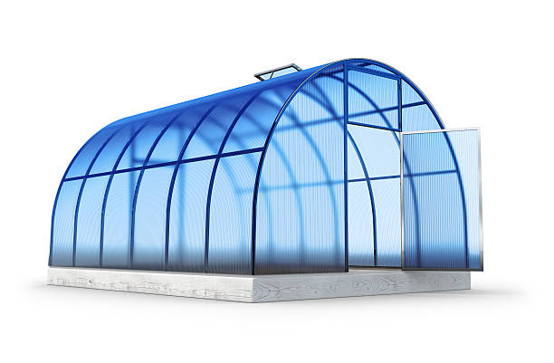 istock One round greenhouse on white 520884890