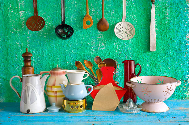 istock large set of vintage kitchen utensils,free copy space 520885419