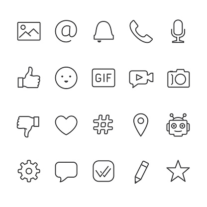 Chat and Message interface related vector icons.