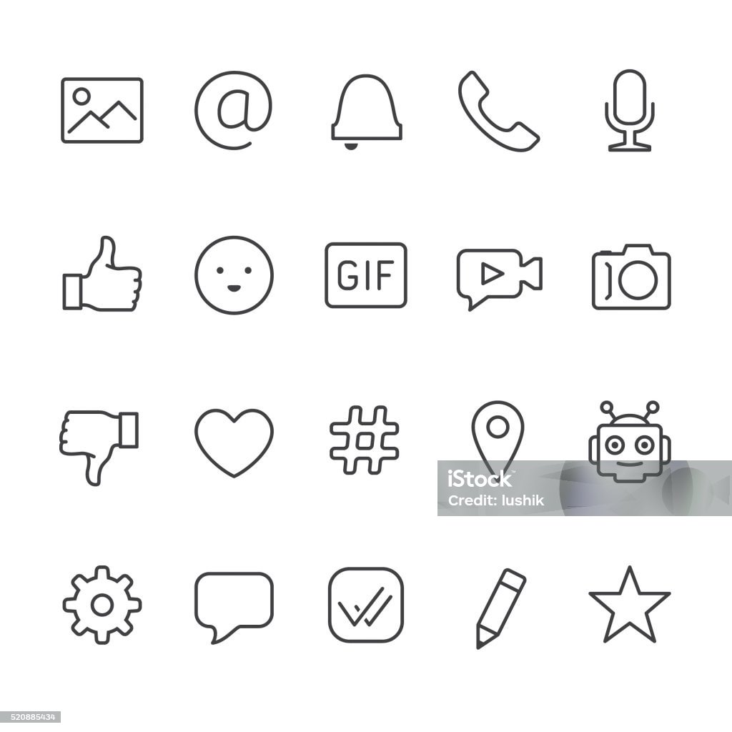 Chat and Message vector icons Chat and Message interface related vector icons. Emoticon stock vector