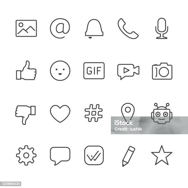 Chat And Message Vector Icons Stock Illustration - Download Image Now - Emoticon, Icon Symbol, Gif - File Format