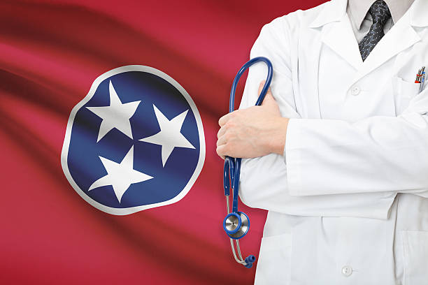 Concept of US national healthcare system - state of Tennessee stock photo