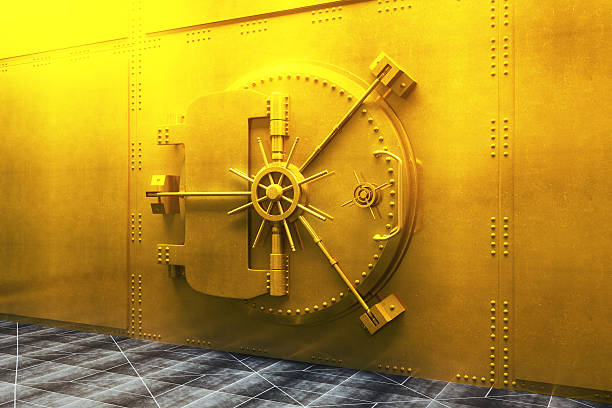 istock Golden bank vault 520885630