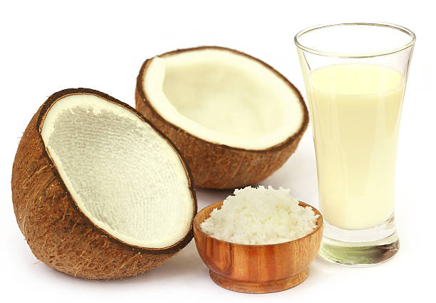 istock Fresh Coconut with milk in a glass 520885879