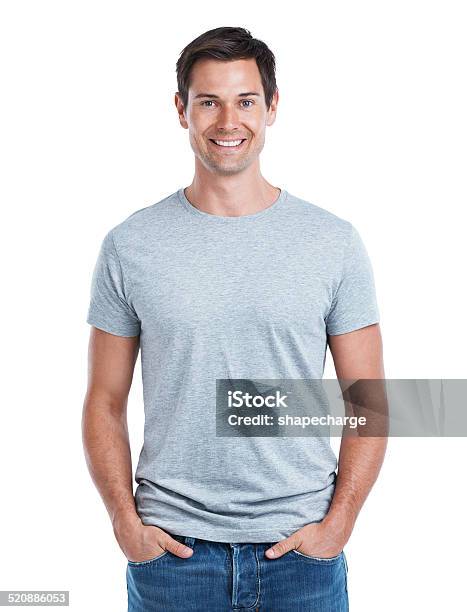 Feeling Casual Stock Photo - Download Image Now - T-Shirt, White Background, Men