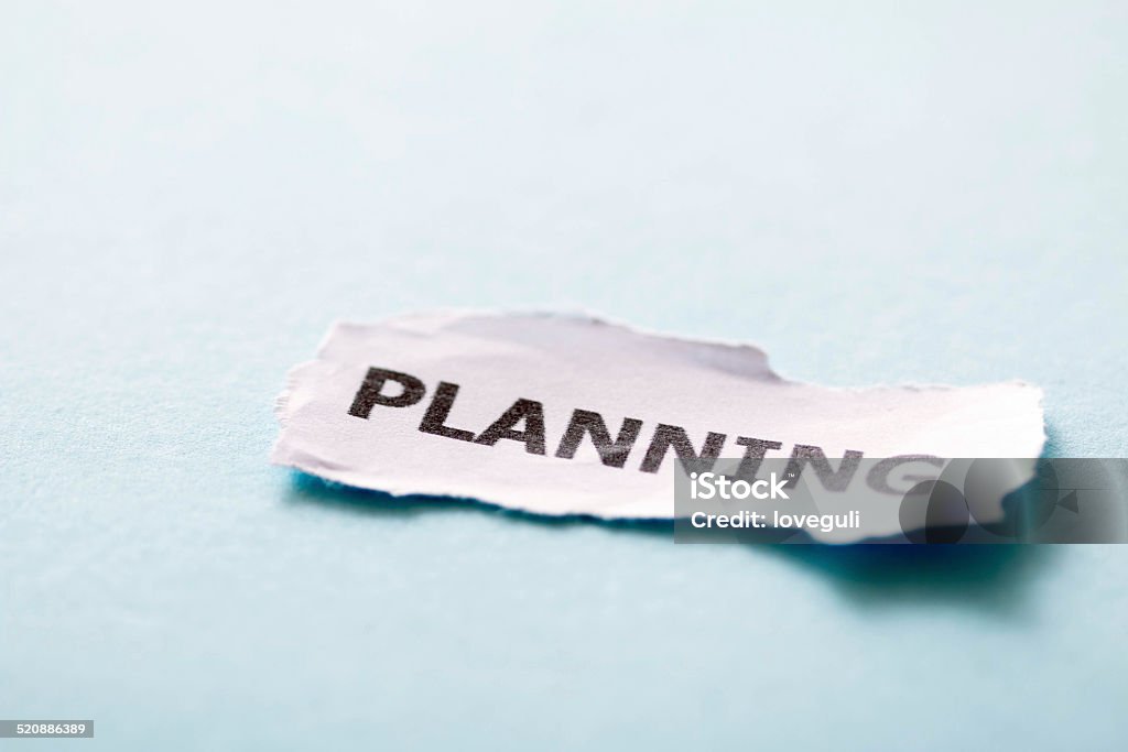 paper piece with sucess business concept word planning Horizontal Stock Photo