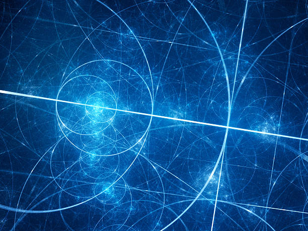 Blue glowing fibonacci circles in space Blue glowing fibonacci circles in space, golden ratio, mathematics, computer generated abstract background algebra stock pictures, royalty-free photos & images